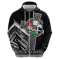 Cross Celtic Nations Hoodie Six Celtic Countries Grunge Style - Wonder Print Shop