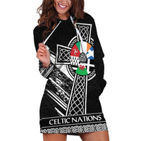 Cross Celtic Nations Hoodie Dress Six Celtic Countries Grunge Style - Wonder Print Shop