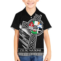 Cross Celtic Nations Kid Hawaiian Shirt Six Celtic Countries Grunge Style - Wonder Print Shop