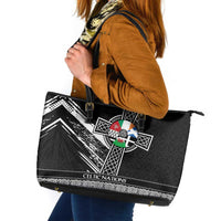 Cross Celtic Nations Leather Tote Bag Six Celtic Countries Grunge Style - Wonder Print Shop