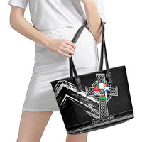 Cross Celtic Nations Leather Tote Bag Six Celtic Countries Grunge Style - Wonder Print Shop