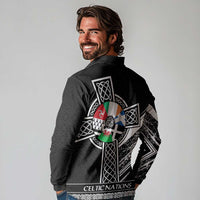 Cross Celtic Nations Long Sleeve Polo Shirt Six Celtic Countries Grunge Style - Wonder Print Shop