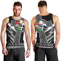 Cross Celtic Nations Men Tank Top Six Celtic Countries Grunge Style - Wonder Print Shop