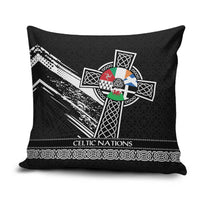 Cross Celtic Nations Pillow Cover Six Celtic Countries Grunge Style - Wonder Print Shop
