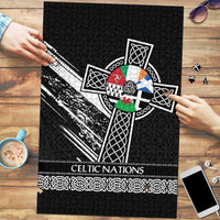 Cross Celtic Nations Puzzle Six Celtic Countries Grunge Style - Wonder Print Shop