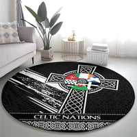 Cross Celtic Nations Round Carpet Six Celtic Countries Grunge Style - Wonder Print Shop