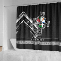Cross Celtic Nations Shower Curtain Six Celtic Countries Grunge Style - Wonder Print Shop