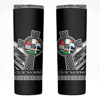 Cross Celtic Nations Skinny Tumbler Six Celtic Countries Grunge Style - Wonder Print Shop