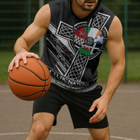 Cross Celtic Nations Sleeveless Hoodie Six Celtic Countries Grunge Style - Wonder Print Shop