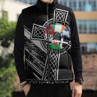 Cross Celtic Nations Sleeveless Puffer Jacket Six Celtic Countries Grunge Style - Wonder Print Shop