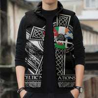 Cross Celtic Nations Sleeveless Puffer Jacket Six Celtic Countries Grunge Style - Wonder Print Shop