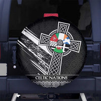 Cross Celtic Nations Spare Tire Cover Six Celtic Countries Grunge Style - Wonder Print Shop