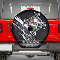 Cross Celtic Nations Spare Tire Cover Six Celtic Countries Grunge Style - Wonder Print Shop