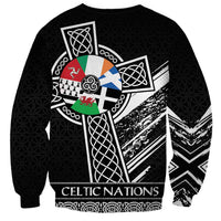 Cross Celtic Nations Sweatshirt Six Celtic Countries Grunge Style - Wonder Print Shop