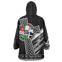 Cross Celtic Nations Wearable Blanket Hoodie Six Celtic Countries Grunge Style - Wonder Print Shop