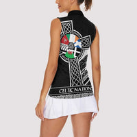 Cross Celtic Nations Women Sleeveless Polo Shirt Six Celtic Countries Grunge Style - Wonder Print Shop