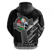 Cross Celtic Nations Zip Hoodie Six Celtic Countries Grunge Style - Wonder Print Shop