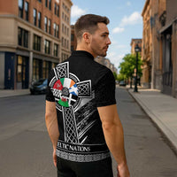 Cross Celtic Nations Zipper Polo Shirt Six Celtic Countries Grunge Style - Wonder Print Shop