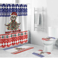 Costa Rica Christmas Bathroom Set Merry Slothmas - Wonder Print Shop