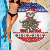 Costa Rica Christmas Beach Blanket Merry Slothmas - Wonder Print Shop