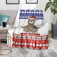 Costa Rica Christmas Blanket Merry Slothmas - Wonder Print Shop