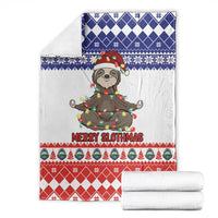 Costa Rica Christmas Blanket Merry Slothmas - Wonder Print Shop