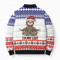 Costa Rica Christmas Bomber Puffer Jacket Merry Slothmas - Wonder Print Shop