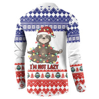 Costa Rica Christmas Button Sweatshirt Merry Slothmas - Wonder Print Shop