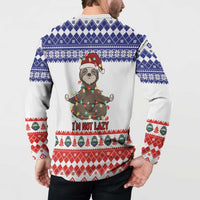 Costa Rica Christmas Button Sweatshirt Merry Slothmas - Wonder Print Shop
