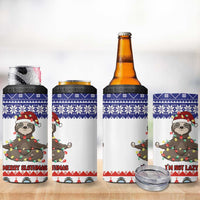 Costa Rica Christmas 4 in 1 Can Cooler Tumbler Merry Slothmas - Wonder Print Shop