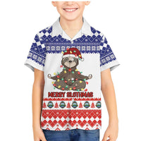Costa Rica Christmas Family Matching Mermaid Dress and Hawaiian Shirt Merry Slothmas - Wonder Print Shop