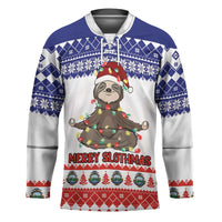 Costa Rica Christmas Hockey Jersey Merry Slothmas - Wonder Print Shop