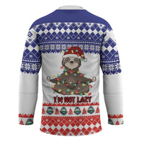 Costa Rica Christmas Hockey Jersey Merry Slothmas - Wonder Print Shop