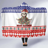Costa Rica Christmas Hooded Blanket Merry Slothmas - Wonder Print Shop