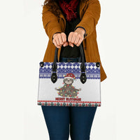 Costa Rica Christmas Leather Bag Merry Slothmas - Wonder Print Shop