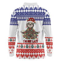 Costa Rica Christmas Long Sleeve Polo Shirt Merry Slothmas - Wonder Print Shop