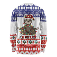 Costa Rica Christmas Long Sleeve Shirt Merry Slothmas - Wonder Print Shop
