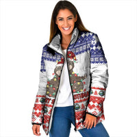Costa Rica Christmas Padded Jacket Merry Slothmas - Wonder Print Shop