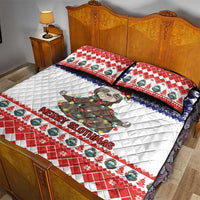Costa Rica Christmas Quilt Bed Set Merry Slothmas - Wonder Print Shop