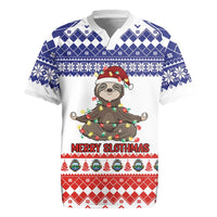 Costa Rica Christmas Rugby Jersey Merry Slothmas - Wonder Print Shop