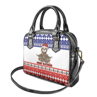 Costa Rica Christmas Shoulder Handbag Merry Slothmas - Wonder Print Shop