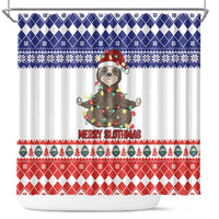 Costa Rica Christmas Shower Curtain Merry Slothmas - Wonder Print Shop