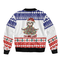 Costa Rica Christmas Sleeve Zip Bomber Jacket Merry Slothmas - Wonder Print Shop