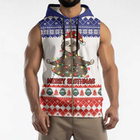 Costa Rica Christmas Sleeveless Zip Hoodie Merry Slothmas - Wonder Print Shop