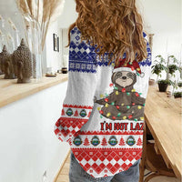 Costa Rica Christmas Women Casual Shirt Merry Slothmas - Wonder Print Shop