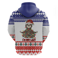 Costa Rica Christmas Zip Hoodie Merry Slothmas - Wonder Print Shop