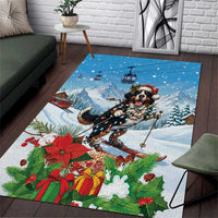 Switzerland Christmas Area Rug Merry Swissmas Bernese Mountain Dog - Wonder Print Shop