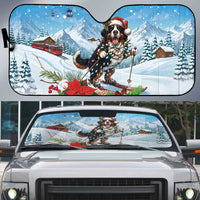 Switzerland Christmas Auto Sun Shade Merry Swissmas Bernese Mountain Dog - Wonder Print Shop