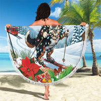 Switzerland Christmas Beach Blanket Merry Swissmas Bernese Mountain Dog - Wonder Print Shop