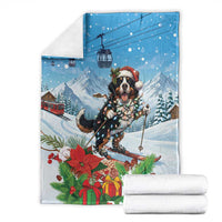 Switzerland Christmas Blanket Merry Swissmas Bernese Mountain Dog - Wonder Print Shop